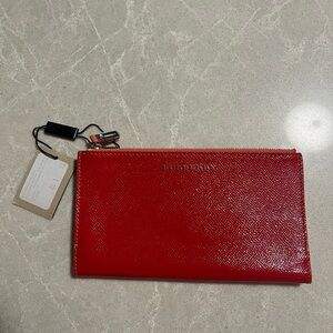 Burberry Magenta Patent Leather Constantine Continental Wallet